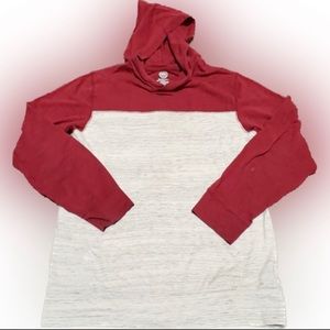 WONDER NATION | Boys | XXL(18) |  hooded | long sleeve shirt | Red and white